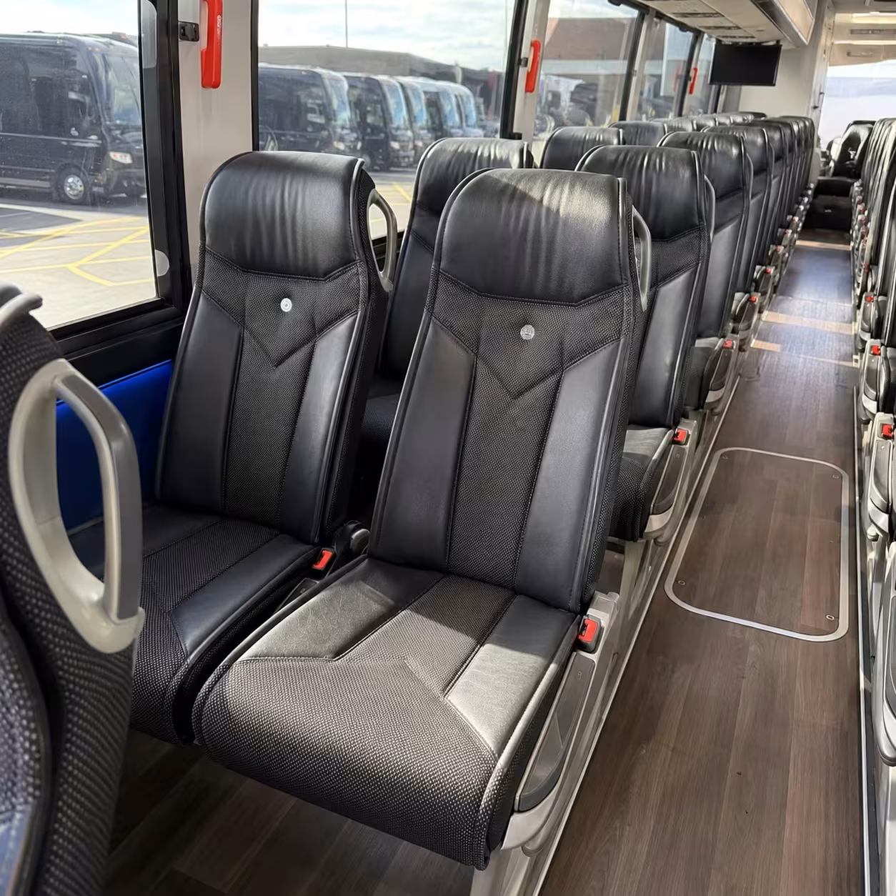 56 passenger charter bus inside